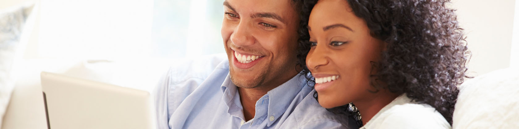 Man and woman smiling