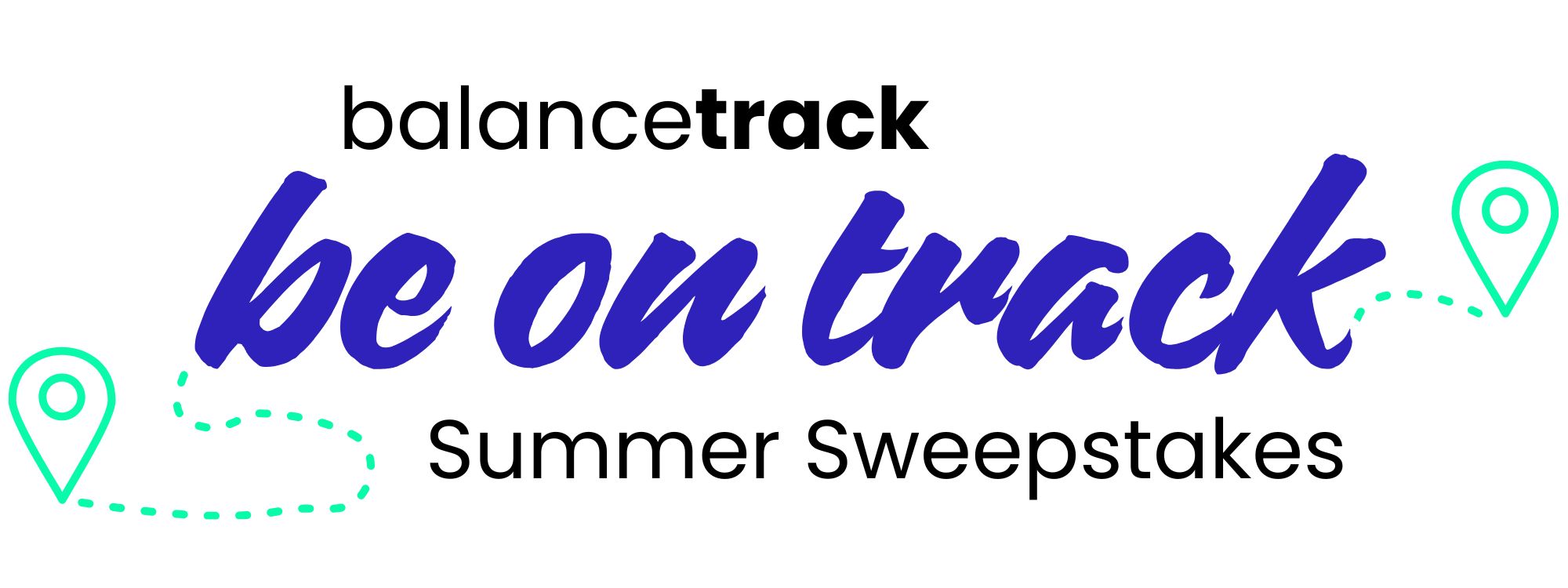 Image of a banner that says "Be on track" summer sweepstakes.