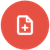 red round icon with document in middle
