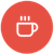 red round icon with cup in middle