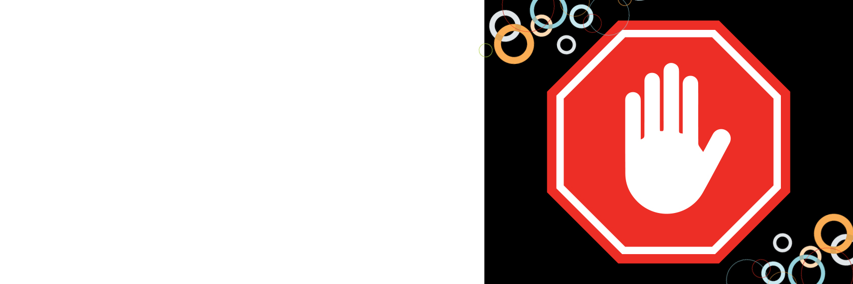 Image of a red stop sign with a hand print on a black  background