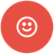 red round icon with smiley face in middle